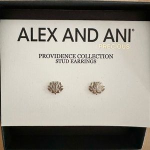 Alex and Ani Lotus Stud Earrings